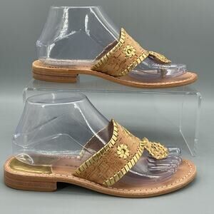 Jack Rogers Women’s Jacks Flat Sandals Gold Size 6M